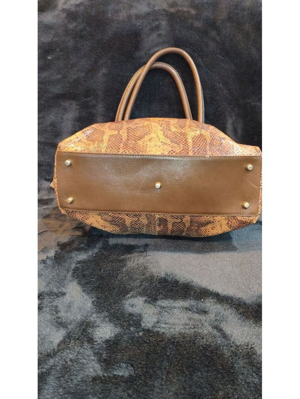 Furla Python Embossed Leather Hand Bag - Picture 5 of 8